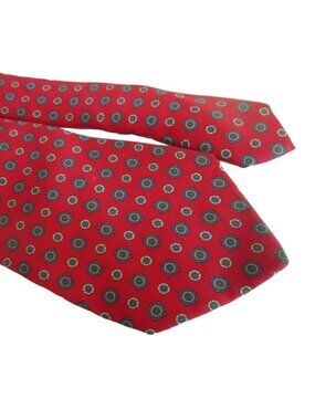 Kuppenheimer True Vintage Mens Silk Neck Tie 3.5” 56" Medallion Red